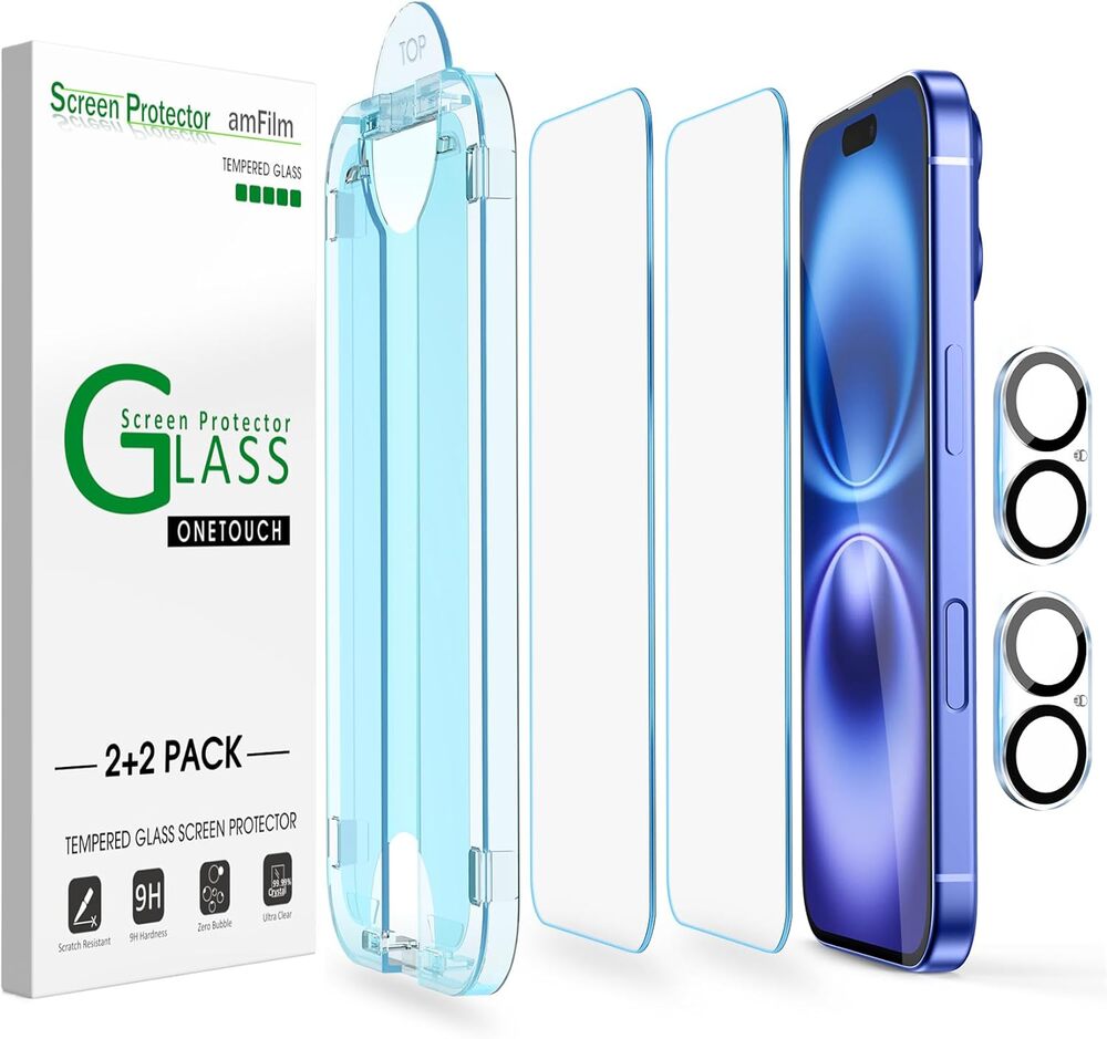amFilm Auto-Alignment OneTouch for iPhone 16 Plus [6.7'']